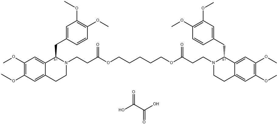 (1R,1'R)-2,2'-(3,11-dioxo-4,10-dioxatridecametilen)-bis-(1,2,3,4-tetrahidro-6,7-dimetoxi-1-veratrilizochindline) -dioxalat