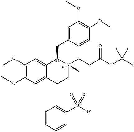 (1R,2R)-1-[(3,4-dimetoxifenil)metil]-2-[3-(tert-butoxi)-3-oxopropil]-1,2,3,4-tetrahidro-6,7-dimetoxi -2-metilizochinoliniu benzensulfonat
