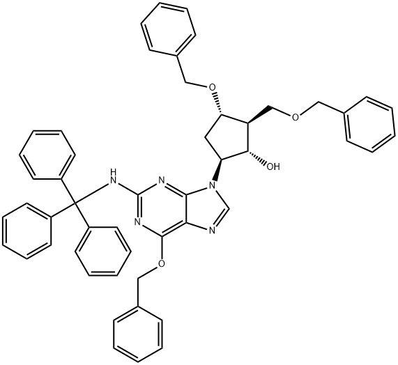 (1S,2S,3S,5S)-3-benziloxi-2-benziloximetil-5-[6-benziloxi-2-(tritil-amino)-purin-9-il]-ciclopentanol