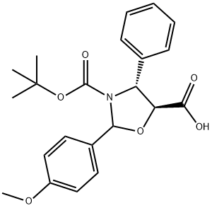 Acid (2R,4R,5S)-3-(tert-butoxicarbonil)-2-(4-metoxifenil)-4-feniloxazolidin-5-carboxilic