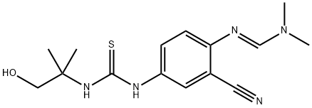 (E)-N'-(2-ciano-4-(3-(1-hidroxi-2-metilpropan-2-il)tioureido)fenil)-N,N-dimetilformimidamida