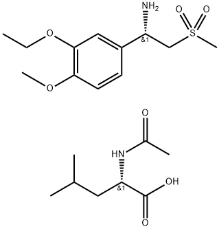 (S)-1-(3-etoxi-4-metoxifenil)-2-(metilsulfonil)etilamina N-acetil-L-leucină sare