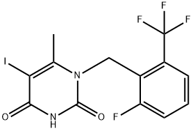 1-[2-fluor-6-(trifluormetil)benzil]-5-iodo-6-metilpirimidin-2,4(1H,3H)-dionă