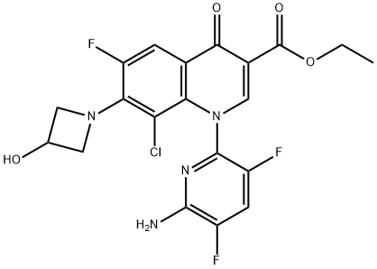 1-(6-amino-3,5-difluor-2-piridinil)-8-clor-6-fluor-1,4-dihidro-7-(3-hidroxi-1-azetidinil)-4-oxo-3- ester etilic al acidului chinolincarboxilic