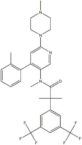2-[3,5-bis(trifluormetil)fenil]-N,2-dimetil-N-[4-(2-metilfenil)-6-(4-metilpiperazin-1-il)piridin-3-il]propanamida