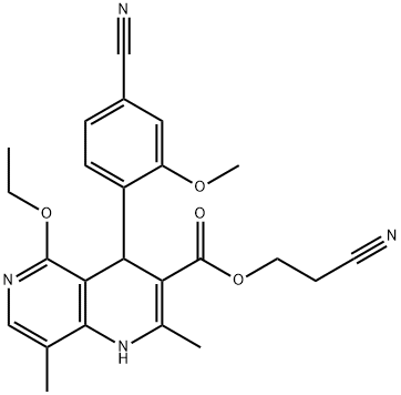 4-(4-ciano-2-metoxifenil)-5-etoxi-2,8-dimetil-1,4-dihidro-1,6-naftiridin-3-carboxilat de 2-cianoetil