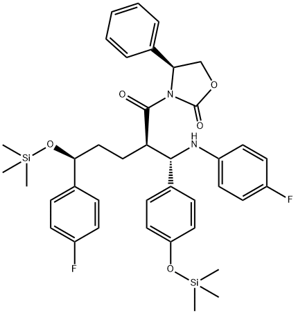 3-[(2R,5S)-5-(4-Fluorfenil)-2-[(S)-[(4-fluorfenil(amino)]][4-[trimetilsilil]-oxi]fenil]metil]-1- oxo-5-[(trimetilsili)-oxi]pentil]-4-fenil-(4S)-2-oxazolidinonă