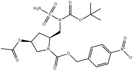 4-Nitrobenzil (2S,4S)-4-acetiltio-2-[[N-butoxicarbonil)amino]metil]pirolidin-1-sulfamoil-N-(tert-carboxilat