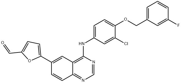 5-[4-((3-Clor-4-((3-fluorbenzil)oxi)fenil)amino)chinazolin-6-il]-2-furaldehidă
