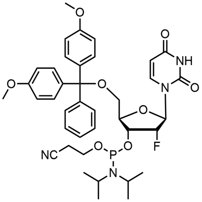 5’-O-(4,4-dimetoxitritil)-2’-deoxi-2’-fluoruridin-3’-(2-cianoetil-N,N-diizopropil)fosforamidit