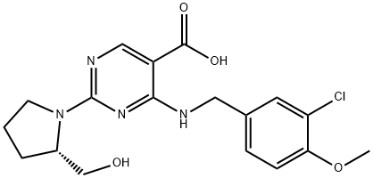 Acid 5-pirimidincarboxilic, 4-[[(3-clor-4-metoxifenil)metil]aMino]-2-[(2S)-2-(hidroximetil)-1-pirolidinil]-