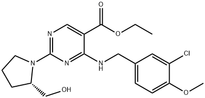 Acid 5-pirimidincarboxilic,4-[[(3-clor-4-metoxifenil)metil]aMino]-2-[(2S)-2-(hidroximetil)-1-pirolidinil]-, ester etilic