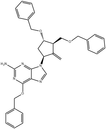 6-(Benziloxi)-9-[(1S,3R,4S)-2-metilen-4-(fenilmetoxi)-3-[(fenilmetoxi)metil]ciclopentil]-9H-purin-2-amină