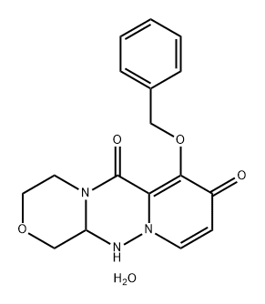 7-(benziloxi)-3,4,12,12a-tetrahidro-1H-[1,4]oxazino[3,4-c]pirido[2,1-f][1,2,4]triazin-6, 8-dionă, hemihidrat