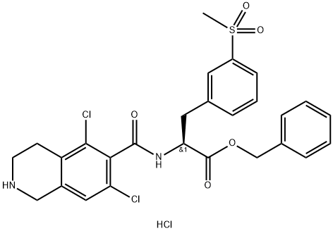 L-fenilalanină, N-[(5,7-diclor-1,2,3,4-tetrahidro-6-izochinolinil)carbonil]-3-(metilsulfonil)-, ester fenilmetilic, clorhidrat (1:1)