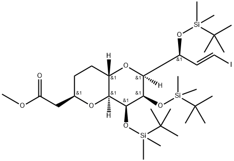 Metil 2-((2R,4aS,6S,7R,8S,8aS)-7,8-bis((terţ-butildimetilsilil)oxi)-6-((S,E)-1-((terţ-butildimetilsilil)oxi) )-3-iodoalil)octahidropiran[3,2-b]piran-2-il)acetat