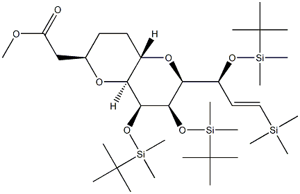 metil 2-((2R,4aS,6S,7R,8S,8aS)-7,8-bis((terţ-butildimetilsilil)oxi)-6-((S,E)-1-((terţ-butildimetilsilil)oxi) )-3-(trimetilsilil)alil)octahidropiran [3,2-b]piran-2-il)acetat
