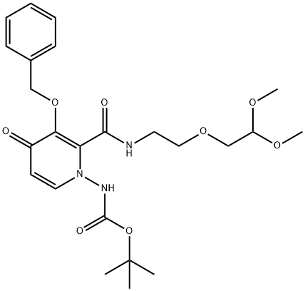 Ester 1,1-dimetiletil al acidului N-[2-[[[2-(2,2-dimetoxietoxi)etil]amino]carbonil]-4-oxo-3-(fenilmetoxi)-1(4H)-piridinil]-carbamic
