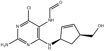N-[2-amino-4-clor-6-[[(1R,4S)-4-(hidroximetil)-2-ciclopenten-1-il]amino]-5-pirimidinil]formamidă
