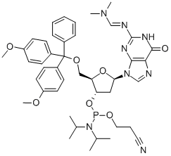 N4-(DIMETILAMINO)METILEN)-5'-O-(DIMETOXITRITIL)-2'-DEOXIGUANOZIN-3'-N,N-DIISOPROPIL (CIANOETIL) FOSFORAMIDIT