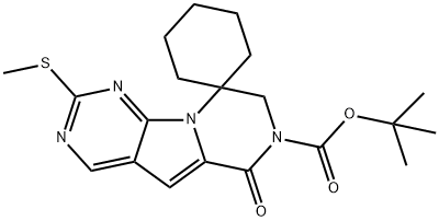 Acid spiro[ciclohexan-1,9'(6'H)-pirazino[1',2':1,5]pirolo[2,3-d]pirimidin]-7'(8'H)-carboxilic, 2' -(metiltio)-6'-oxo-, 1,1-dimetiletil ester