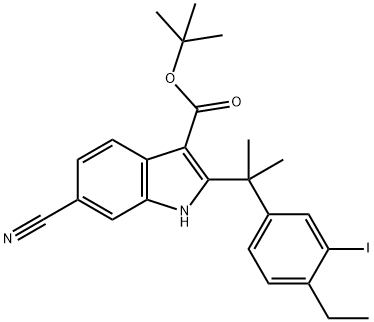 6-ciano-2-(2-(4-etil-3-iodofenil)propan-2-il)-1 H-indol-3-carboxilat de tert-butil